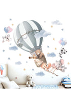 Animals Balloon Wall Stickers for Nursery: Baby Girls Kids Boys Bedroom Wall Decals - Hot Air Balloon Elephant Deer Fox Koala Rabbit