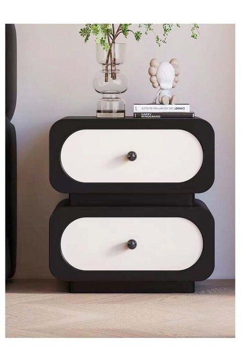 Multipurpose Use Modern Aesthetic Design Nightstand Durable Solid Wood Bedside Table Bedroom Chest of Drawers Round Edge Side Table Storage Cabinet 50x40x50