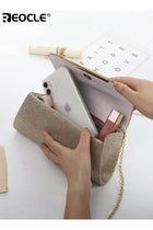 Women's Elegant Evening Clutch with Embellishment and Pleated Design Ladies Chain Wallet with Fashionable Detail for Dance Party Events