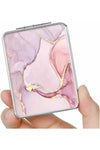 Pocket Mirror, Compact Travel Mirror with Magnifying Function, Portable Double-Sided Magnifying Cosmetic Mirror (Pink Marble)