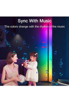 CozyNest LED Floor Lamp, Remote Dimming, Bluetooth Music Sync, RGB Ambient Light, Four-Section Adjustable Length, Suitable for Bedroom and Living Room, Modern Minimalist, Black,12W