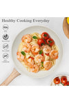 0TO1 12-Piece Granite Coating Cookware Set for All Stoves, Induction & Oven Safe, White