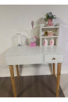Multifunction Upgraded Design One Drawer Vanity Makeup Glass Mirror Dressings Storage 15 mm Thickness Wood Sheet Table 80 x 40 x 111 cm
