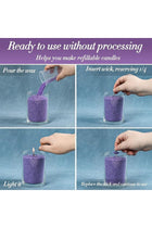 Pearled Candle Wax Sand With 20 Eco Wicks - Purple - 500g