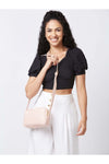 Women Dusty Pink Textured Casual Sling Bag