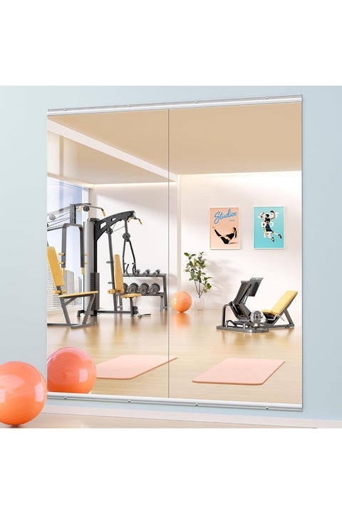 Home Gym Mirrors 160x70cm -2 PCS Large Full Body Mirror for Yoga, Large Wall Mirror Full Length for Fitness, Garage, Dance Studio