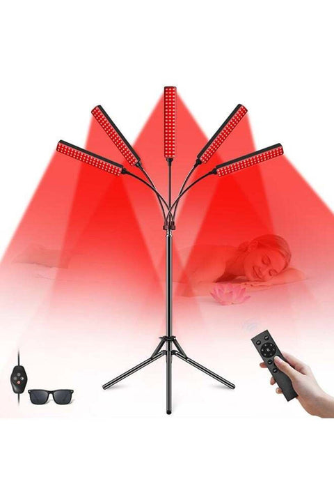 Red Light Therapy Floor Lamp for Face Body, 5 Heads Red Infrared Light Therapy Devices, 7 Colors Red Light Therapy Lamp
