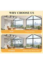 Home Gym Mirror, 145 x 60 cm, 3 Pieces, Frameless Large Full Body Wall Mirror, for Home Gym, Yoga Studio, Dance, Fitness