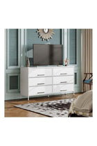 Dressing Storage Model with Electric 6 Drawers For Home inside Room 59.8" inch White Color