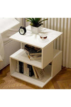 Home Bedside Table Simple Wooden Nightstand Modern Economic Nightstand Mini Storage Cabinet Organizer Rack Suitable for Bedroom Living Room Sofa (White)