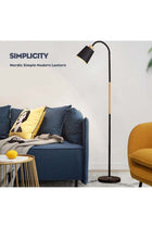 Simple LED Corner Floor Lamp With Button Switch Metal warm Light 40 Watt Black 150 x 21 x 13cm