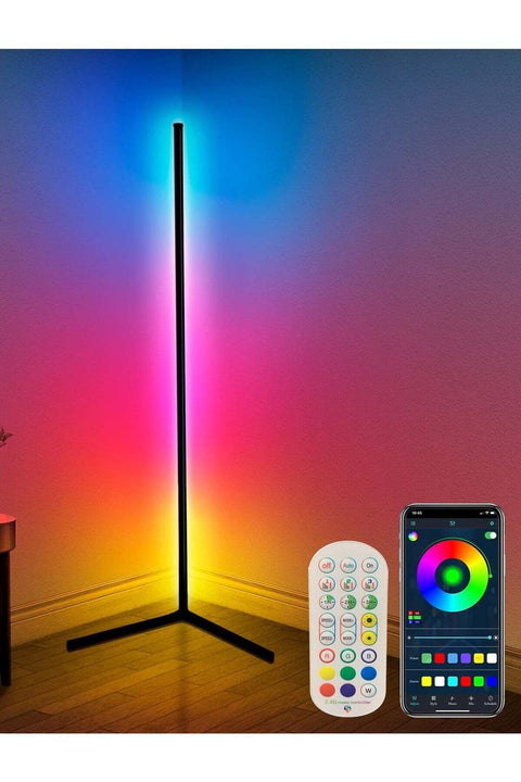 Corner Floor Lamp 65” Color Changing LED Floor Lamp with Music Sync Remote & App Control RGB