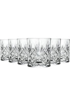 25935020006 Melodia Crystal Short Whisky Water Tumblers Glasses, 230 ml, Set Of 6-Clear