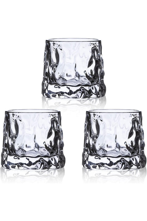 Flat bottom Crystal Whiskey Glasses, Premium 5OZ Scotch Glasses Set of 3, Old Fashioned Glasses