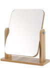 Rotation Makeup Mirror with Wood Stand, 360 Degree Portable Table Tabletop Mirror, Wood Tabletop Mirror for Desk, High-Definition Make Up Mirror, Gifts for Girls Women