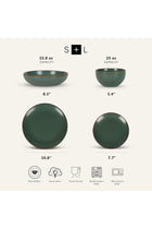 Stone Lain Brasa Modern Stoneware 16 Piece Dinnerware Sets, Plates and Bowls Sets, Dish Set for 4, Green