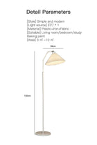Modern Luxury Straight Pole Atmosphere Standing Floor Lamp Pleated Lampshade LED Three-Tone Lighting