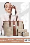 3PCS Tote Bag Set for Women Large Capacity Hand Shoulder Bag with Adjustable Drawstring Fashion Purse Clutch Bag Set for Office Travel Daily Bag