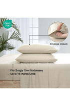 3 Piece 60% Rayon Derived from Bamboo 40% Polyester Cooling Twin Bedding Sheet Set, Natural Beige