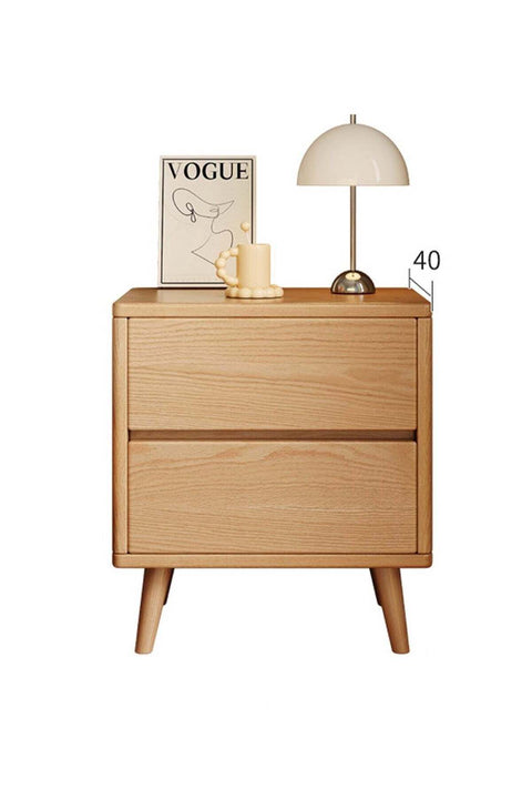 Bedside Table Nordic Style Bedroom Cabinet Minimalist Nightstand with 2 Drawers 50*40*52CM