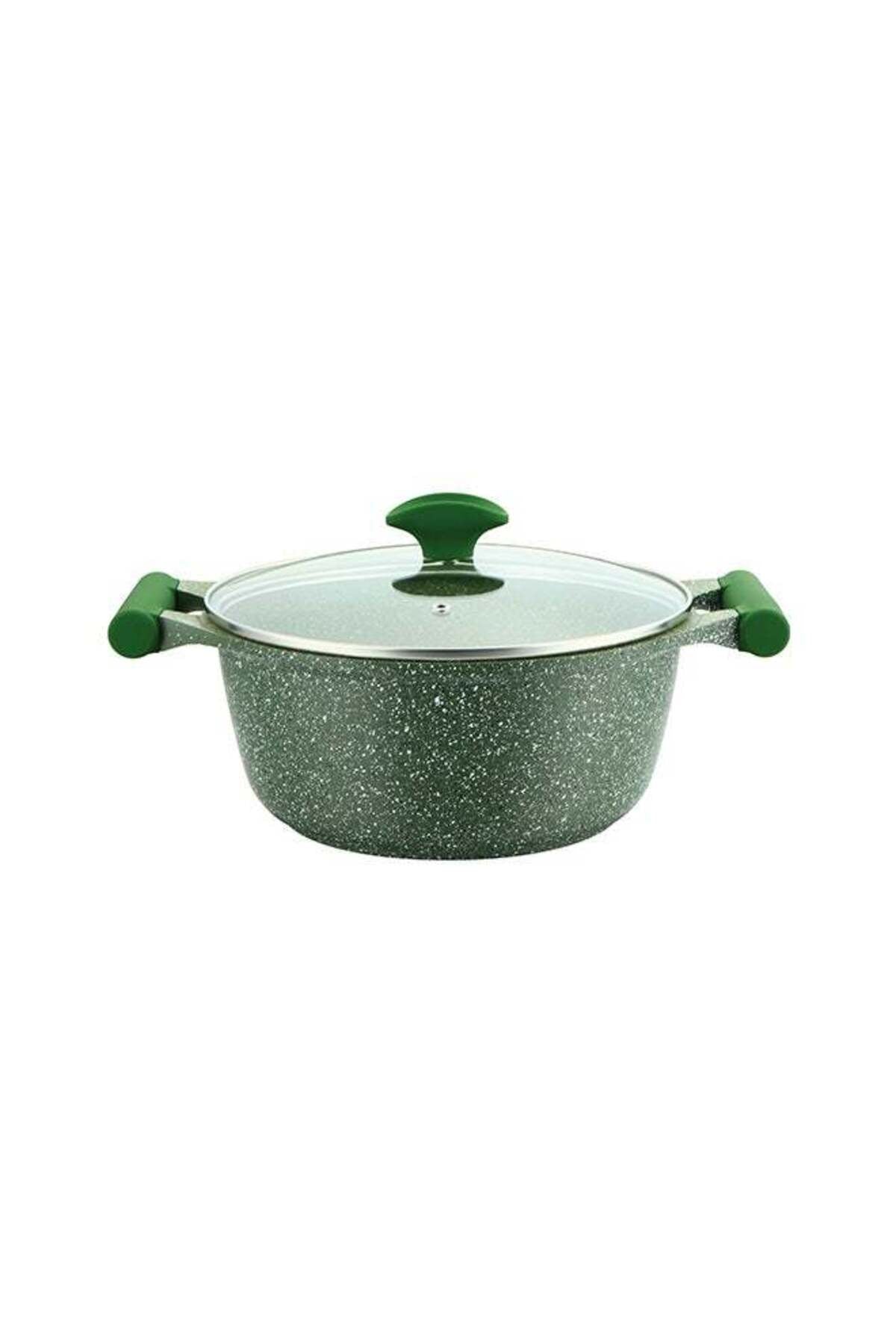 Granite Non-Stick Aluminium Sauce Pan With Lid Green