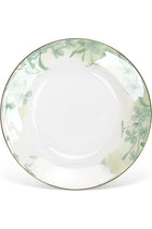 Porcelain Deep Dinner Plates Set of 2, Ø20.5cm Plate Summer Glint Series | Golden Rim | Floral Leafy Design
