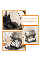 Black Two Tier Dish Drying Rack With Cutlery Holder Compact Kitchen Organizer