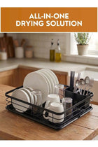 Stainless Steel Dish Drying Rack for Kitchen Countertop – Rustproof Dish Drainer with Removable Drain Tray