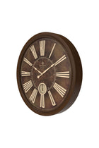 Solid Wood Frame Modern Round Design Wooden Wall clock 6433 Italian Design 60cm Silent Silky Move Sub-Second Hand
