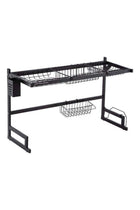Multi Layer Kitchen Sink Drain Board Rack Black 34x85x89cm