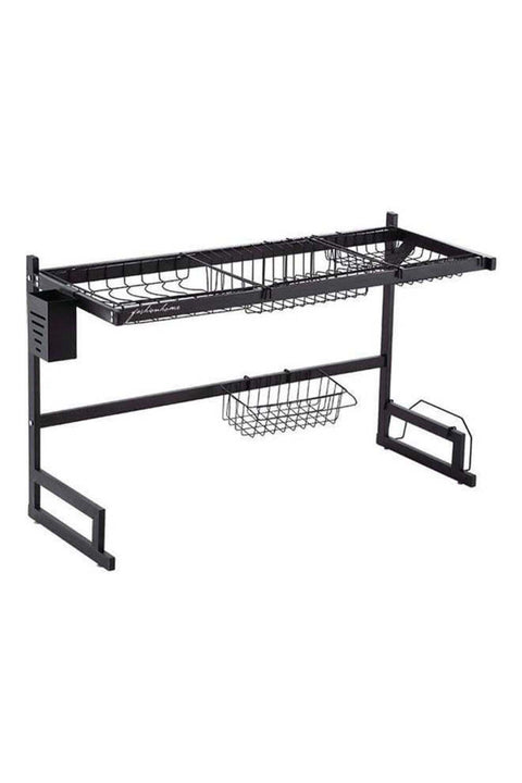 Multi Layer Kitchen Sink Drain Board Rack Black 34x85x89cm