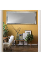 Marketplace Full Length Mirror 174 × 74 cm – Large Rectangle Wall Mounted or Leaning Floor Dressing Mirror with Silver PVC Frame, Full Body Mirror for Bedroom, Hallway, Closet & Living Room