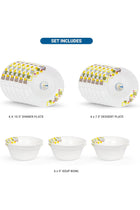 18 Pcs Opal ware Dinnerware set, Dinner, Dessert Plates and Bowls, Dishwasher & Microwave safe