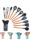 11 Pieces Silicone Cooking Utensils Set | Nonstick Cookware Set with Storage Bucket