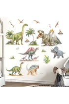 Large Dinosaur Wall Stickers - Tropical Palm Tree Leaf Dino Wall Decals - Nursery Kids Baby Boys Room Daycare Playroom Classroom Wall Decor