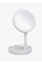 LED Lighted Makeup Mirror Stand Desk With Storage Box White