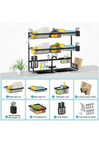 3 Layer Over The Sink Dish Drying Rack Organizer Black