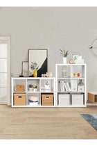 CozyNest 6 Cube Wooden Bookcase with Back Panel, Bookshelf and Cube Storage Organizer Decorative Display Shelf & Storage Cabinet for Books Toys Office Supplies Easy to Assemble Furniture for Living Ro