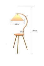KLNAMAEAAN Japanese-Style Wooden Floor Simple Living Room and Bedroom Lamp with 12W Remote Control