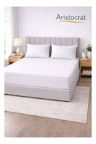3-Piece Striped Microfiber Fitted Sheet Set Super King 200x200cm – Soft Elastic Deep Pocket 17cm Bedsheet