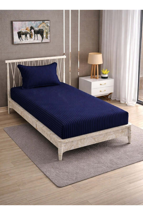 Premium Single Size Fitted Bedsheet with 1 Pillowcase – Modern Design & Pattern – Deep Pocket