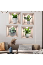 3D Plant Wall Stickers, Green Leaf Wall Decals for Interior Decoration, Creative Botanical Peel and Stick Art, Adhesive Mural for Living Room Bedroom Background, Nature Inspired Decor