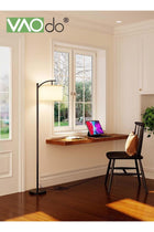 LED Floor Lamp 9W with 3 Color Temperatures Nordic Simplicity Eye-Protecting Standing Lamp with Linen lampshade
