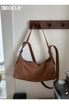 Women's Suede Hobo Crossbody Bag with Adjustable Strap & Zipper Closure - Retro-Inspired Casual Handbag