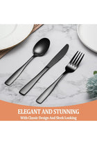 20 Pcs Black Silverware Set, Food-Grade Stainless Steel Flatware Set for 4, Square Cutlery Set