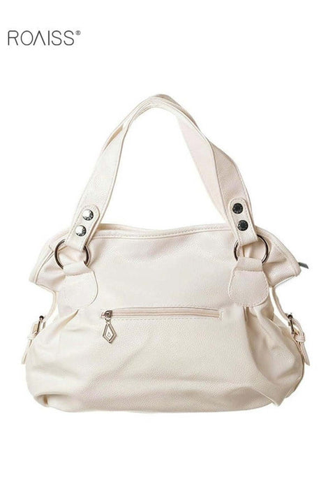 Women Stylish Handbag with Top Handle and Tassel Decoration, Large Capacity Shoulder Bag with Zipper Closure