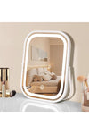 Travel Makeup Mirror with Lights, Portable Small Beauty LED Vanity Mirror, 1200mAh Battery, Dimmable Touch Screen, Tabletop Folding Compact Mirror, Great Women Gift