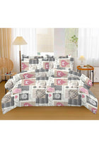 6 piece Polycotton Bed Sheet Queen Size (160x200+35) cm with Duvet Cover and Pillowcases
