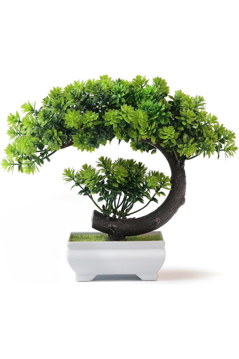 Small Artificial Bonsai Tree Desk Decor Fake Plants, Tall 8.5"