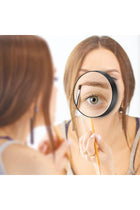 40X Magnifying Mirror, 3.5 Inch Round Compact Mirror with Suction Cup, Stainless Steel Tweezers, Perfect for Makeup, Eyebrows, Beards, Travel